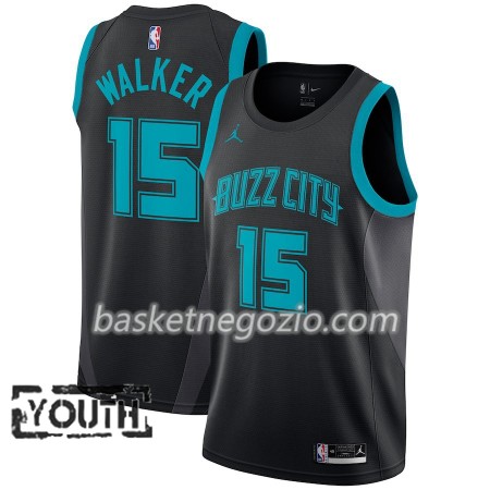 Canotte Bambino Charlotte Hornets Kemba Walker 15 2018-19 Jordan Brand City Edition Nero Swingman